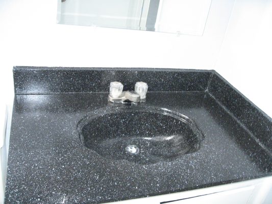 Black bathroom countertops