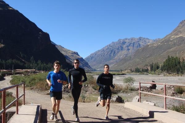 Running through the Andes.