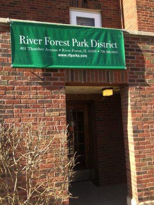 Sign and entrance to offices