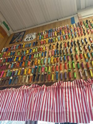 Wall of Pez dispensers