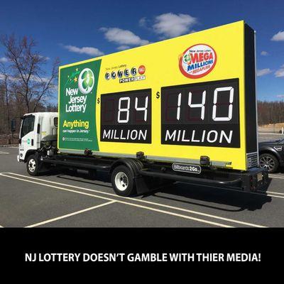 NJ Lottery Mobile Billboard provide by Billboards2Go.com