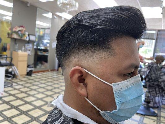 Scissor trim with clean skin fade