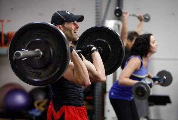 Working out with my clients during a High Intensity Interval Training (HIIT) class.