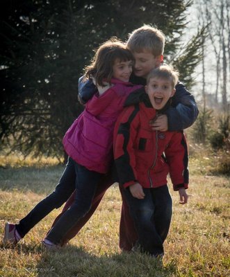 My grandkids at Middleburg Christmas Tree Farm