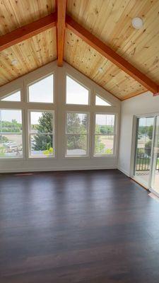 Interior of a newly built sunroom