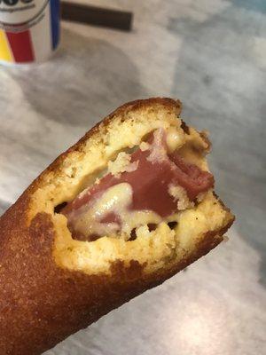 Raw corn Turkey Hot Dog on Stick