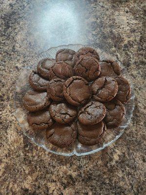 We consider this to be our indulgent cookie. This cookie has been reviewed as a cross between a brownie and a fudge round in flavor.