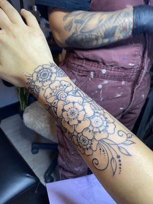 mehndi flowers