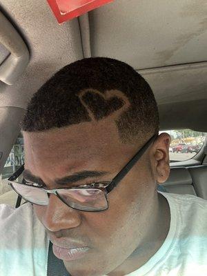 This is a picture of the design I received after the haircut