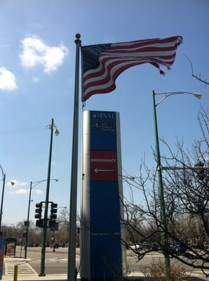 The Mt Sinai US flag could use some TLC just like many areas in the old hospital.