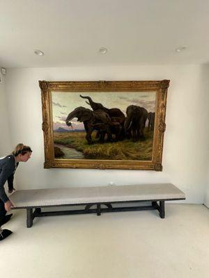 8' x 7' giant elephant oil Painting