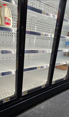 Empty fridges