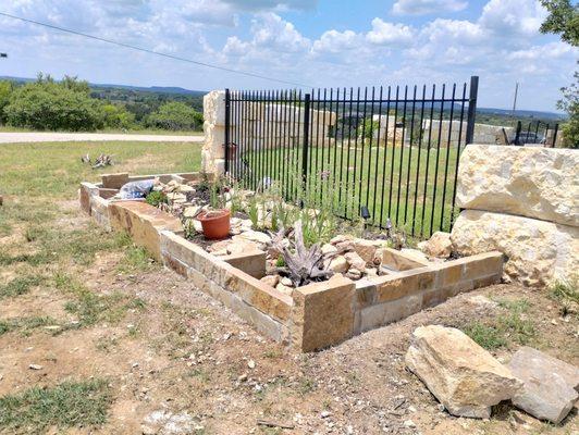 Second picture of the landscaping border made of stone.