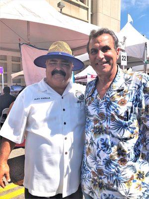 Inglewood Council member Alex Padilla with Jorge at an Inglewood event.