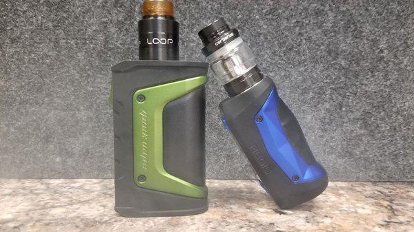 The Geek Vape Aegis Legend and it's little brother the Aegis mini. Come in and check out our Geek Vape selection