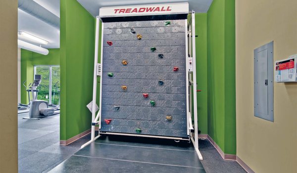 Mix up your workouts with the rock climbing wall and fitness center!