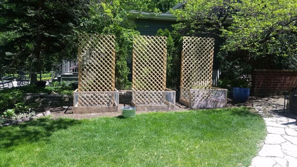 Custom built cedar vegetable planters.