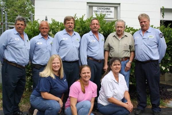 Three generations of Crenshaw Termite & Pest Control, Inc., including our founder Joe Crenshaw (top row, 2nd from right).