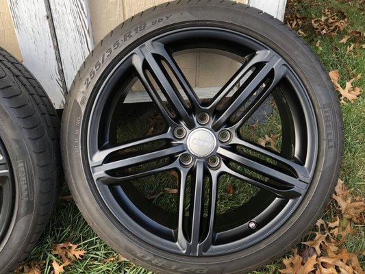 Matte black powder coated Audi S4 wheel