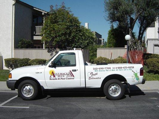 Company truck parked at $100K wood replacement job ( multi-unit). Included several Patios, staircase, fences and main clubhouse repairs.