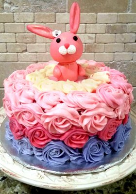 Custom Pink Bunny Cake