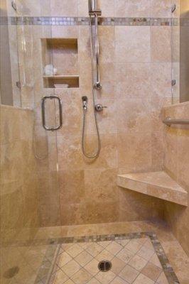 shower with tile seat