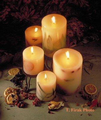 Candles and Potpourri still life.