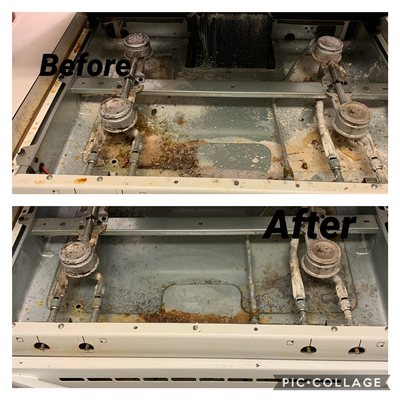 This is a stove that needed cleaning service.