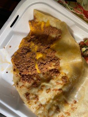 Ummm I guess ground beef quesadilla