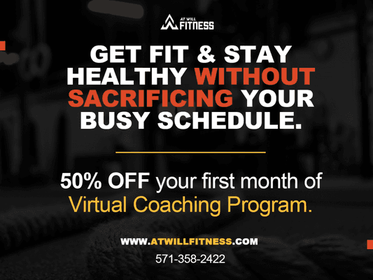 Get 50% off your first month of our Virtual Coaching Package.