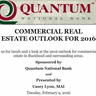 We're excited to speak about the Buckhead real estate market next Tuesday at Quantum National Bank's luncheon.