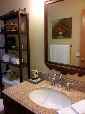 Woodland Suite features a large walk-in shower right off the room.