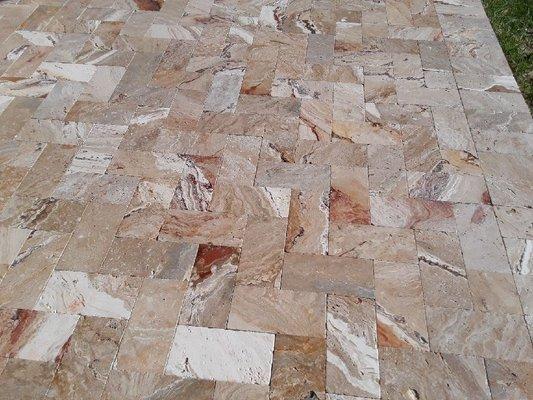 Travertine Driveway