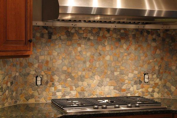 River Stone Kitchen Backsplash