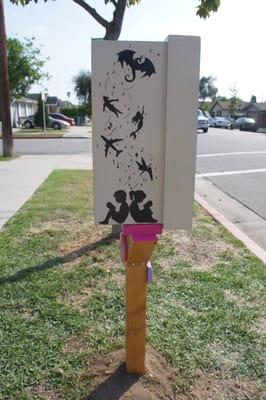 The Imagination painting on the Little Free Library in Azusa.