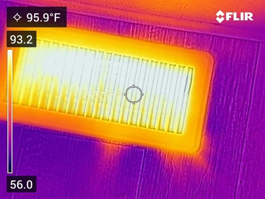 Thermal image to ensure heating is properly working at the time of inspection.