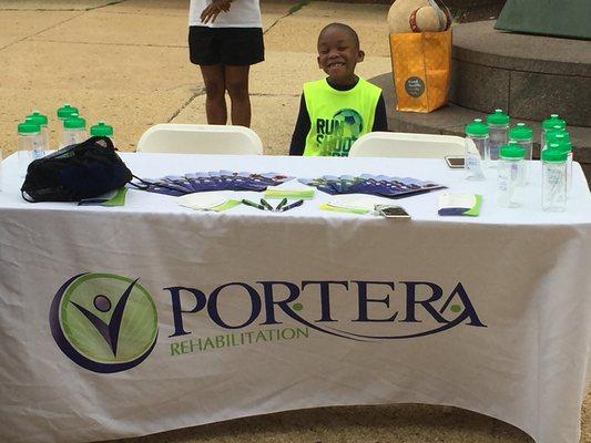 Display at the windy HBCU 5k. One of our youngest supporters.