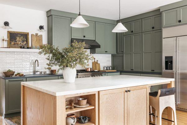 Jade Green and Alton Mocha Cabinets