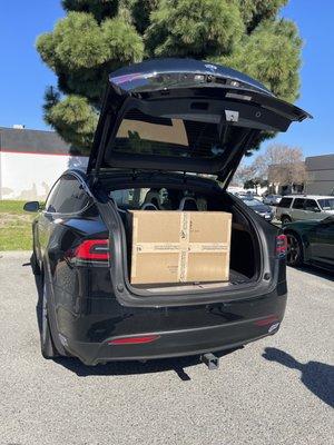 Super charger inside a Tesla