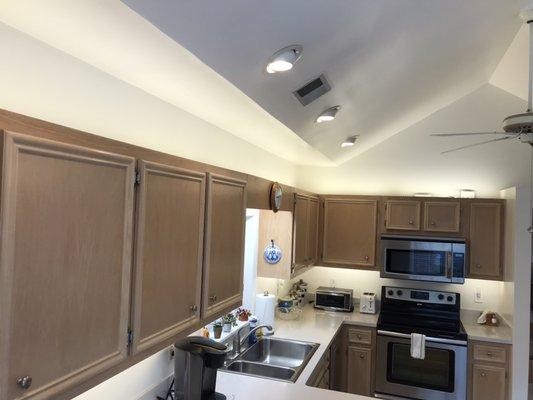 Our customer in Myrtle Beach was amazed at her kitchen cabinet lighting.