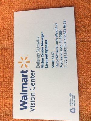 Manager at Walmart vision Center in St. Lucie West See review