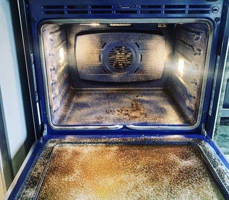 Before photo of oven cleaning