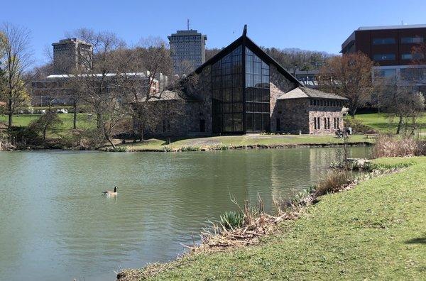 The exterior of Muller Chapel