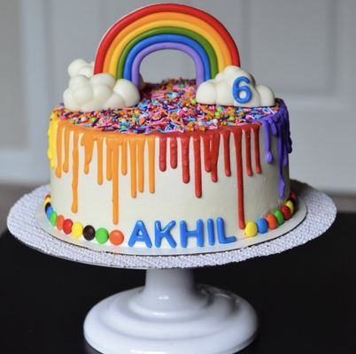 Rainbow theme cake