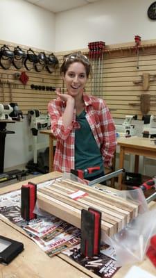 Emily, day one cutting board class