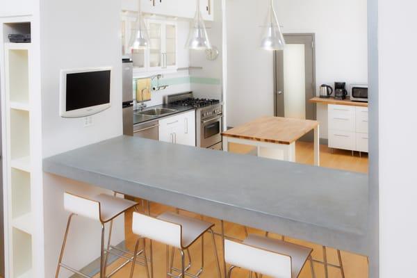 A nice space for clients. Also, a tremendous view of the kitchen!