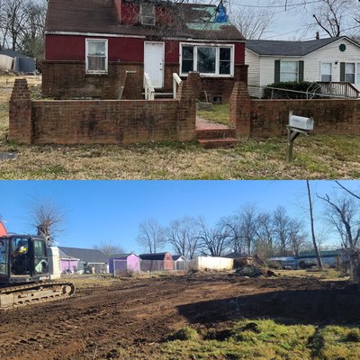 Before & after. Storm damaged house Nashville