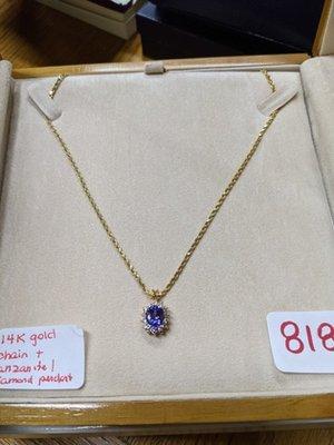 14K Gold Tanzanite Necklace