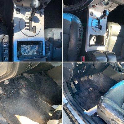 Interior shampoo -before and after