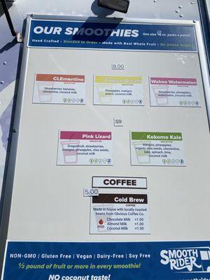 Truck menu